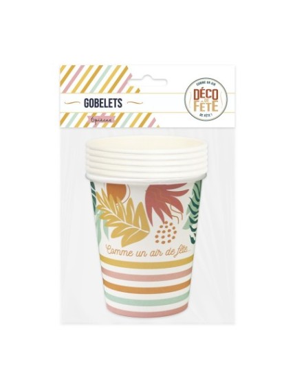 Pack 6 Gobelets Tropical Summer Faites La Fête Accessoires de décoration