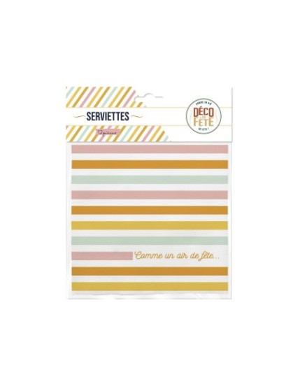 Pack 12 Serviettes Tropical Summer Faites La Fête Accessoires de décoration