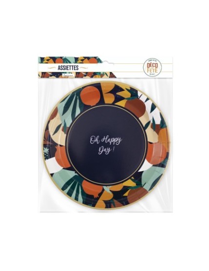 Pack 6 Assiettes Oh Happy Day Faites La Fête Accessoires de décoration