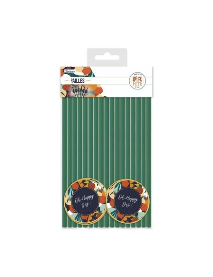 Pack 18 Pailles Oh Happy Day Faites La Fête Accessoires de décoration