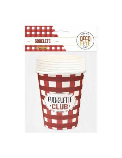 Pack 6 Gobelets Guinguette Club Faites La Fête Accessoires de décoration