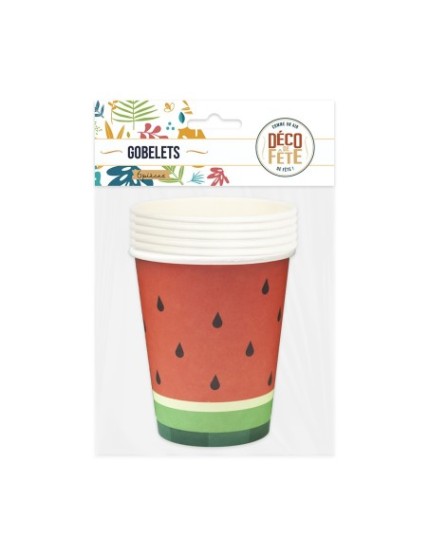 Pack 6 Gobelets Fruits Exotiques Faites La Fête Accessoires de décoration