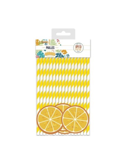 Pack 18 Pailles Fruits Exotiques Faites La Fête Accessoires de décoration