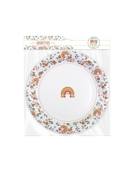 Pack 6 Assiettes Boheme Fille Faites La Fête Accessoires de décoration