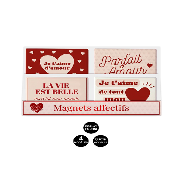 Magnets Spécial Saint-Valentin, 4 Modèles