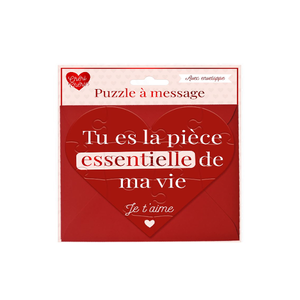 Carte Puzzle en Forme de Cœur pour la Saint-Valentin