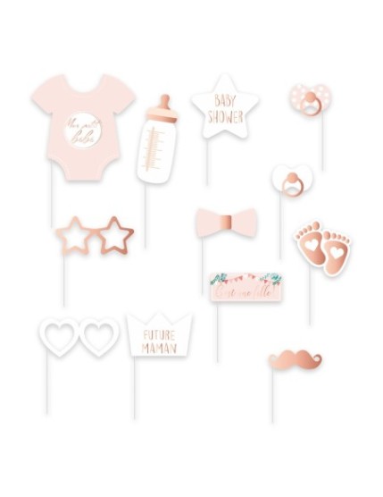 Accessoires photobooth Baby Shower Fille Faites La Fête Photobooth