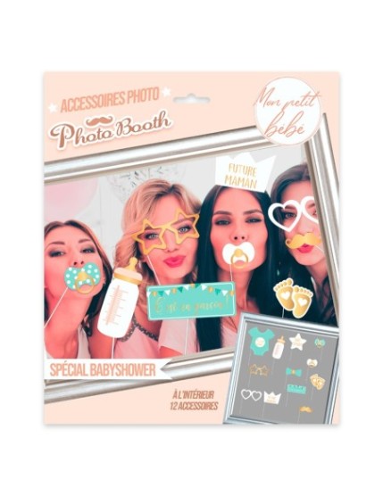 Accessoires photobooth Baby Shower Garcon Faites La Fête Photobooth