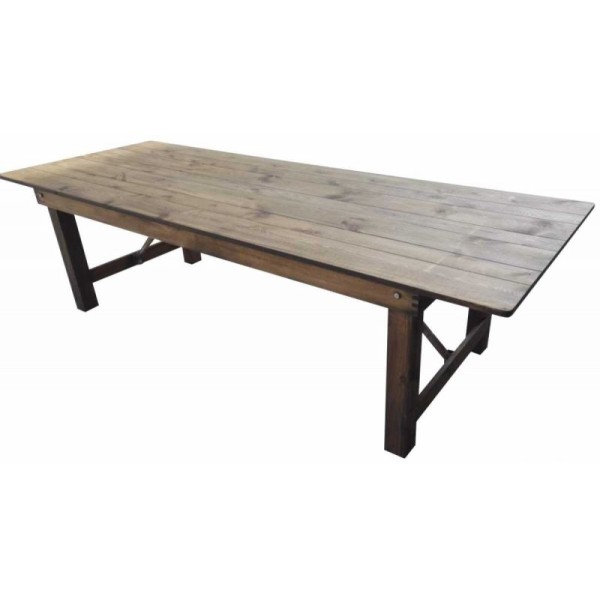 LOCATION TABLE RECTANGLE PLIANTE Bois rustique HERITAGE 213 x 102 cm