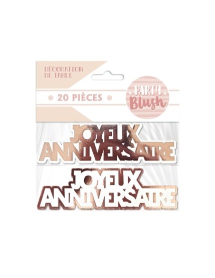 Duo Deco Table Anniv Party Blush Faites La Fête Accessoires de décoration