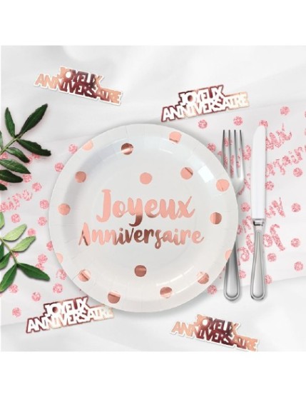 Duo Deco Table Anniv Party Blush Faites La Fête Accessoires de décoration