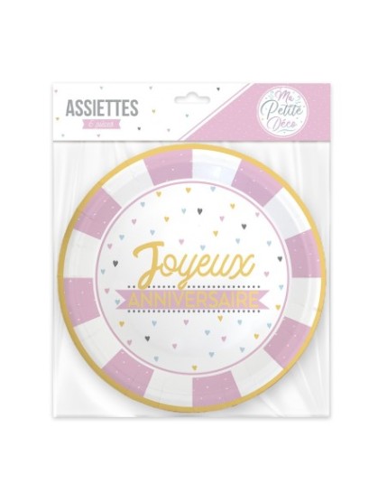 Pack 6 Assiettes Anniv Fille Faites La Fête Accessoires de décoration