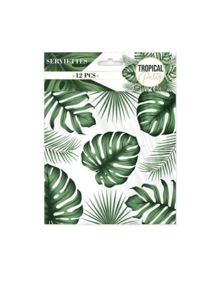 Pack 12Serviettes Anniv Tropical Party Faites La Fête Accessoires de décoration