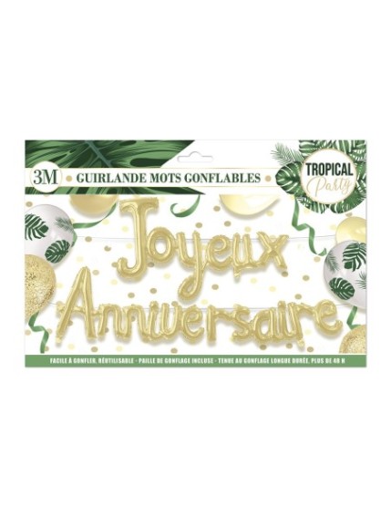 Guirlande Mots Anniv Tropical Faites La Fête Accessoires de décoration