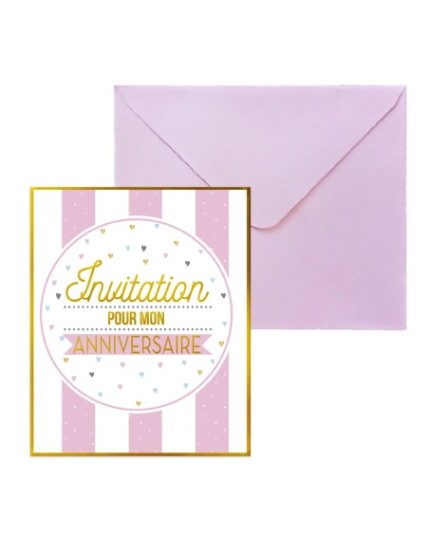 Sachet 6 Invitations Anniversaire Fille Faites La Fête A trier