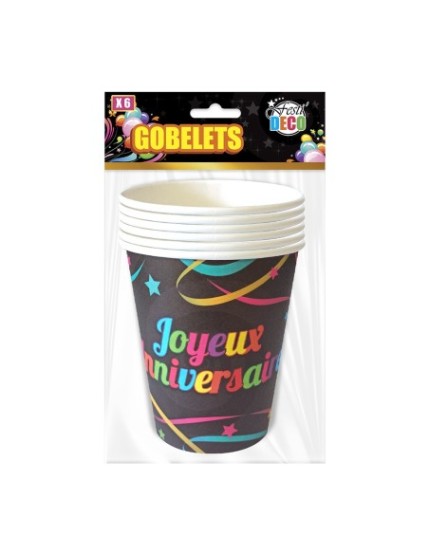 Pack 6 Gobelets 25Cl Anniv Faites La Fête Accessoires de décoration