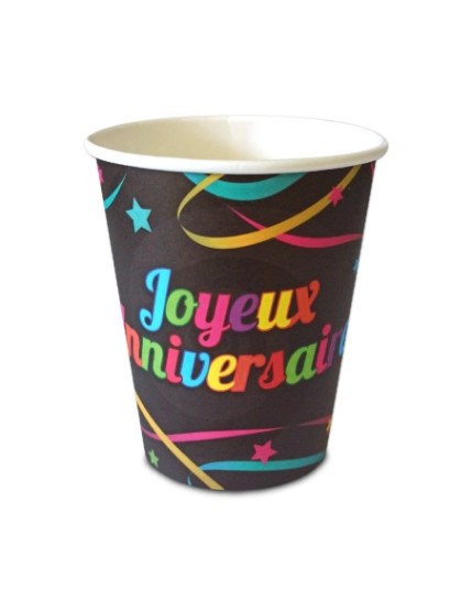 Pack 6 Gobelets 25Cl Anniv Faites La Fête Accessoires de décoration