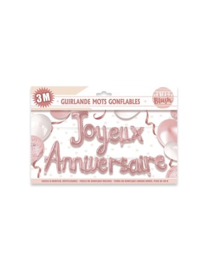 Guirlande Mots Anniversaire Blush Faites La Fête Accessoires de décoration