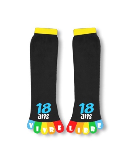 Chaussettes Orteils 18 Ans Multi Faites La Fête Chaussette