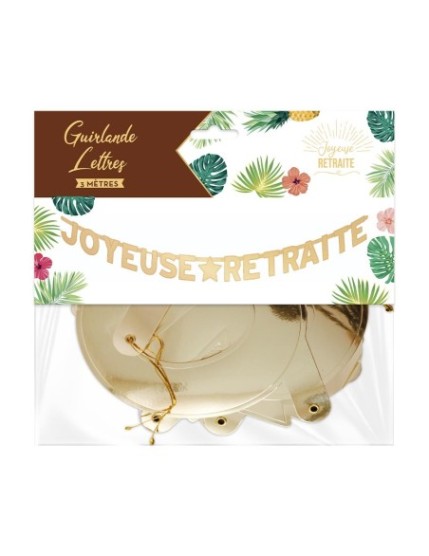 Guirlande Lettres Joyeuse Retraite Faites La Fête Accessoires de décoration