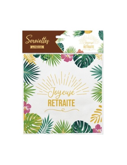 Pack 12 Serviettes Retraite Faites La Fête Accessoires de décoration