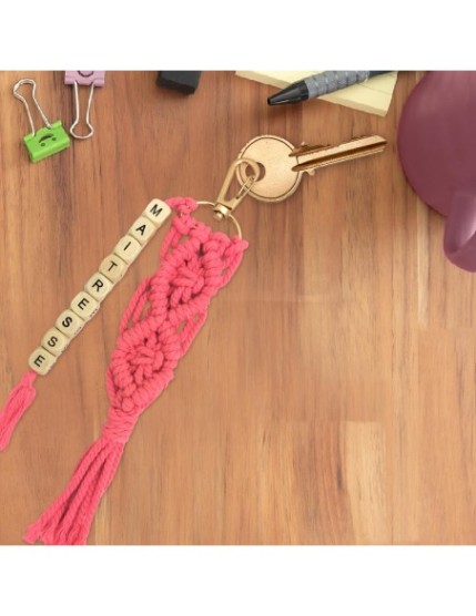 Porte clé Macrame Maitresse Faites La Fête Maitre Maitresse  & Atsem