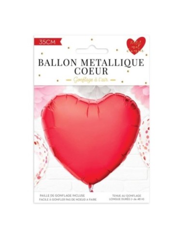 10 ballons gonflables en forme de coeur rouge - St Valentin