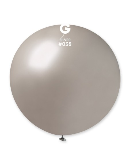 Sachet de 1 ballon géant rond métallisé argent