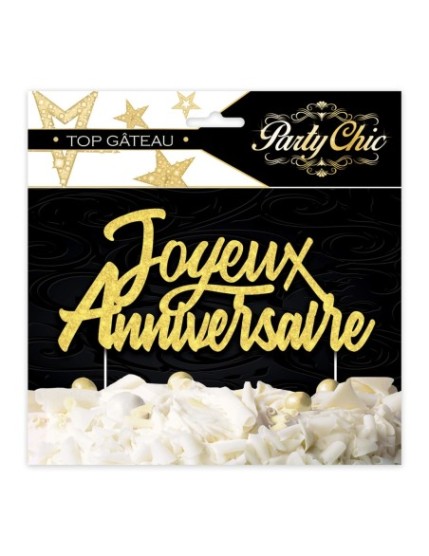 Top Gateau Party Chic Dore Faites La Fête Accessoires de décoration