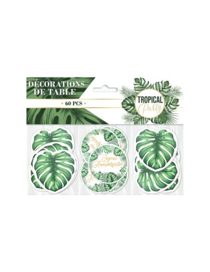 Sachet 60 Deco De Table Tropical Party Faites La Fête Accessoires de décoration