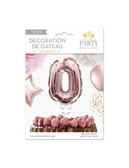 Deco Gateau Ballon Rose Dore 0 Faites La Fête Accessoires de décoration