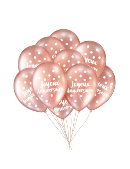 Sachet 8 Ballons Anniv Blush Faites La Fête Accessoires de décoration