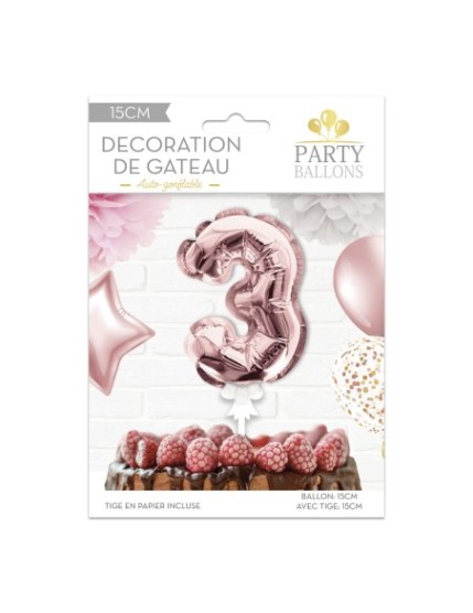 Deco Gateau Ballon Rose Dore 3 Faites La Fête Accessoires de décoration