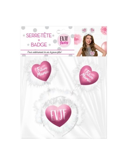 Serre Tete Et Badge Mariee Faites La Fête Badge