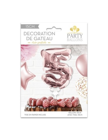 Deco Gateau Ballon Rose Dore 5 Faites La Fête Accessoires de décoration