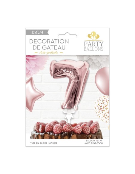 Deco Gateau Ballon Rose Dore 7