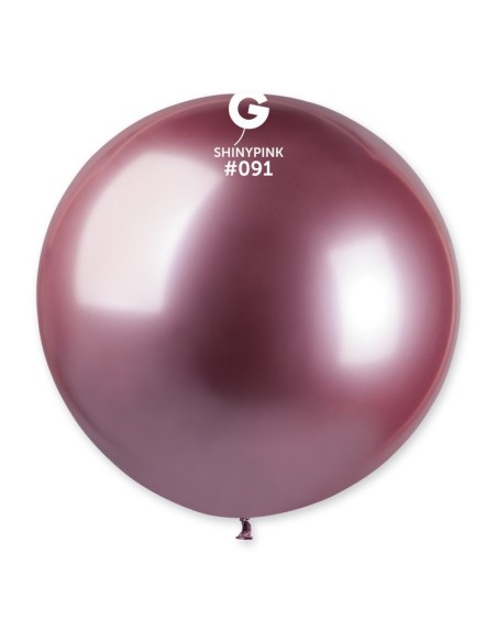 Sachet de 1 ballons shiny rose brillant