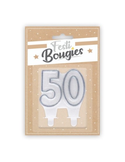 Bougie Anniversaire 50 Faites La Fête Accessoires de décoration