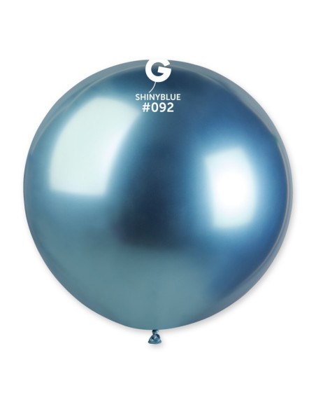 Sachet de 1 ballons shiny bleu brillant