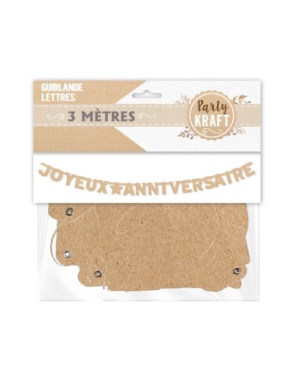 Guirlande Lettres Anniv Kraft Faites La Fête Accessoires de décoration