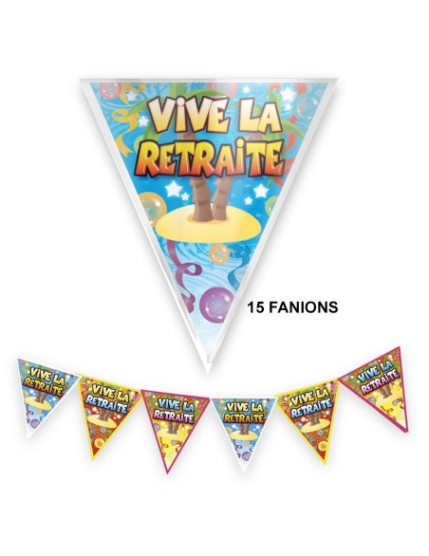 Guirlande Fanion Vive Retraite Faites La Fête Accessoires de décoration