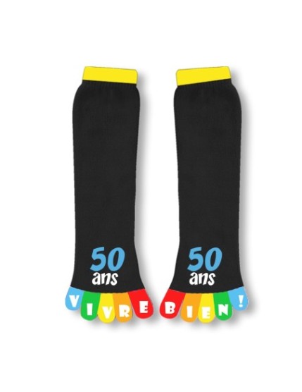 Chaussettes Orteils 50Ans Multi Faites La Fête Chaussette