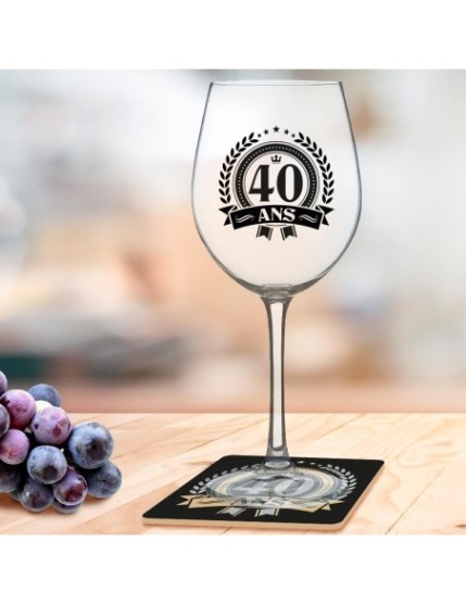 Coffret Verre A Vin 40 Ans Faites La Fête Objets humour