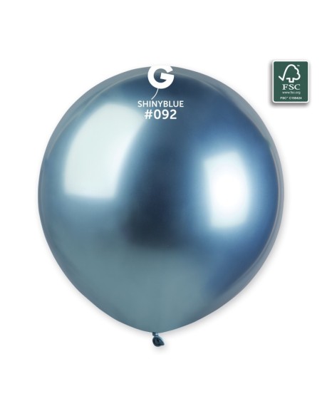 Sachet de 3 ballons shiny bleu brillant