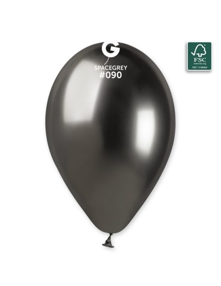 Sachet de 25 ballons shiny gris sidéral brillant