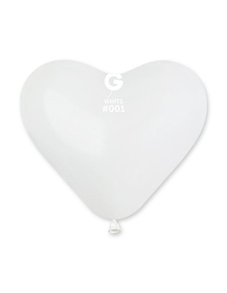 Sachet de 5 ballons coeur blanc