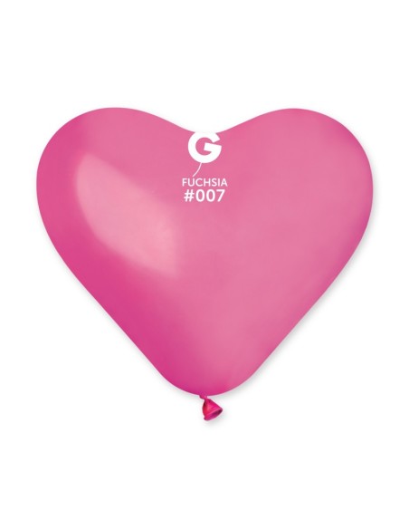 Sachet de 5 ballons coeur fuchsia