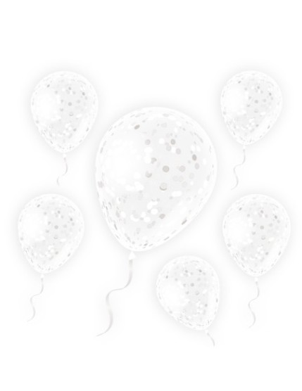 Sachet 6 Ballons Confettis Blanc Faites La Fête Cérémonie