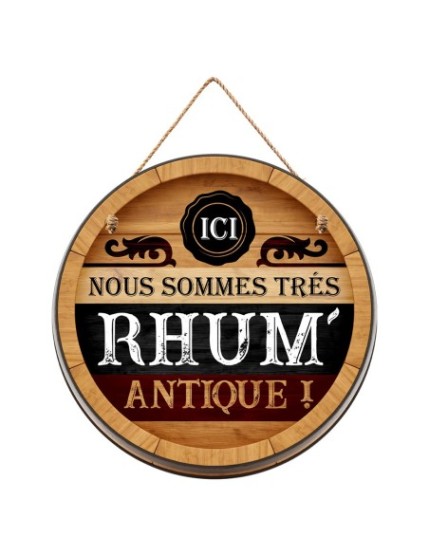 Plaque Tonneau Rhum Antique Faites La Fête Plaque