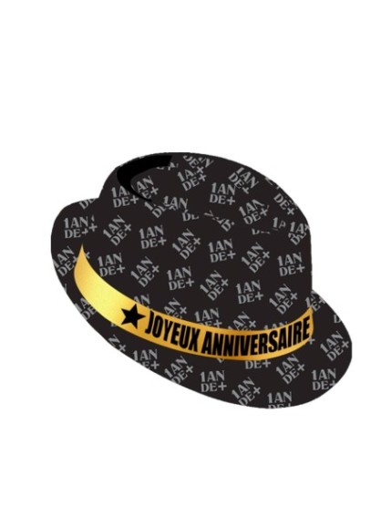 Chapeau Anniv Noir Joyeux Anniv Faites La Fête Chapeau